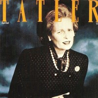 Westwood at thatcher for Tatler’s April 1989 cover